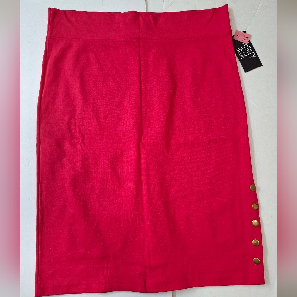Ashley Blue Pencil Skirt Knee-length Pink
